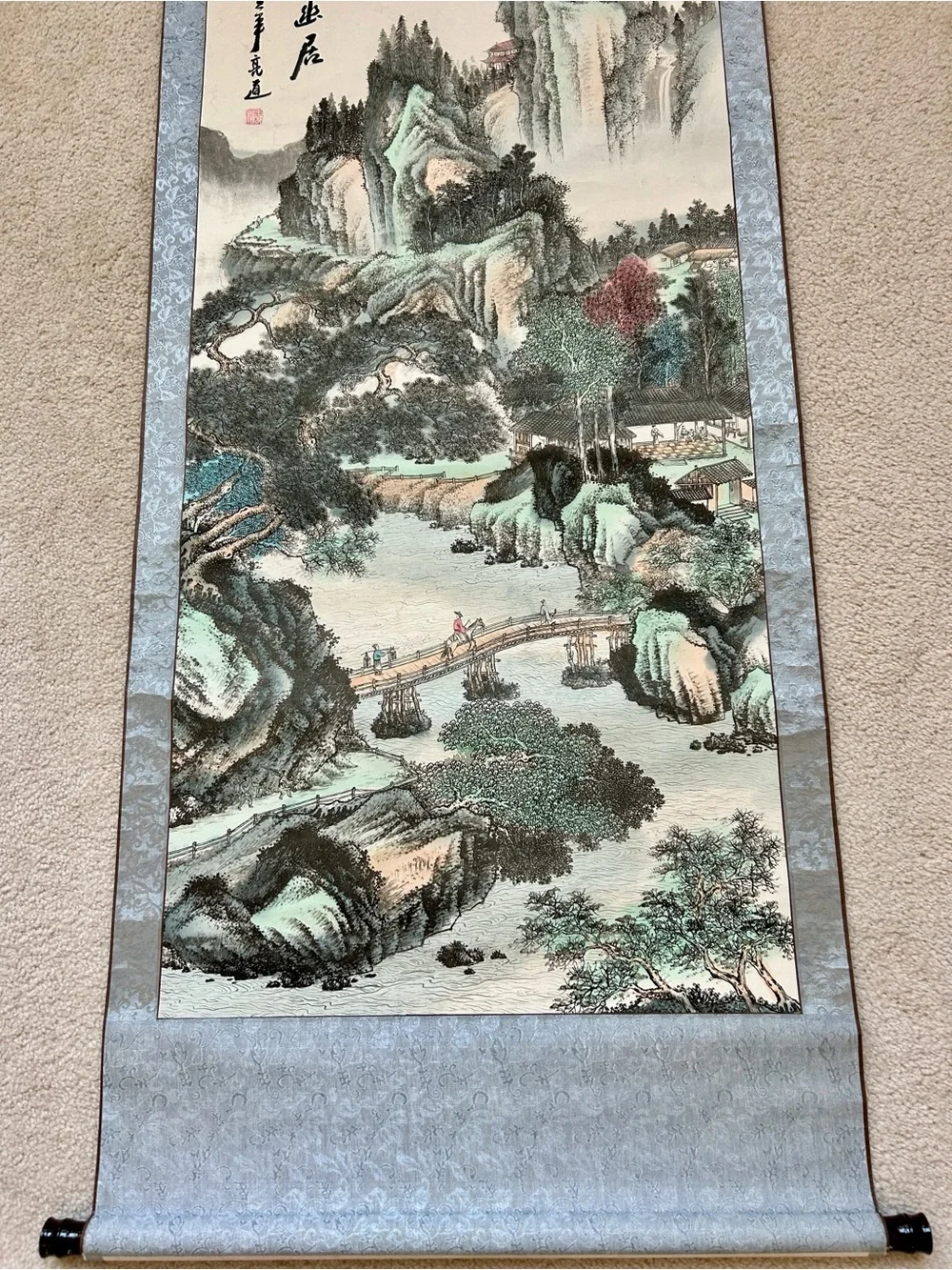 Traditional Chinese Landscape Hanging Scroll Wall Art